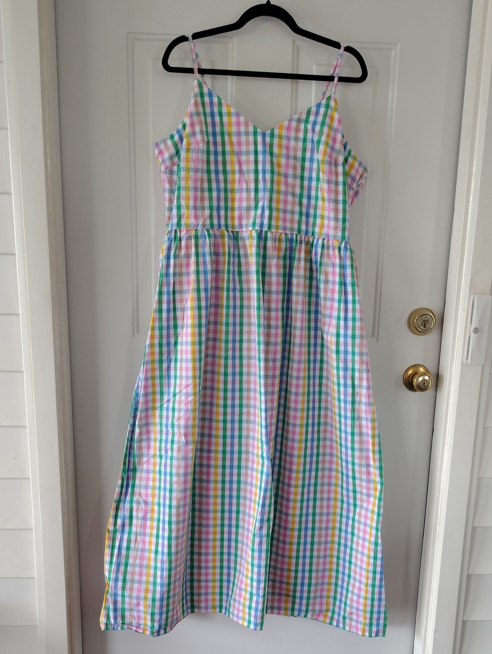 J. Crew Pastel Gingham Summer Dress — Multicolor Cotton